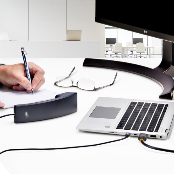 USB-C - RJ9変換アダプターケーブル/1.8m/オフィス電話受話機・ヘッドセット接続用/ノートPC対応