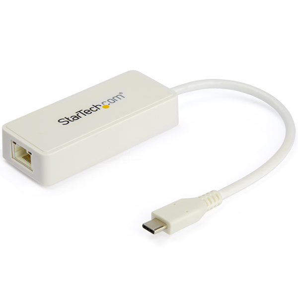 USBType-C有線LANアダプタホワイトUSB-Aポート付属USB-C-ギガビットEthernet変換NIC