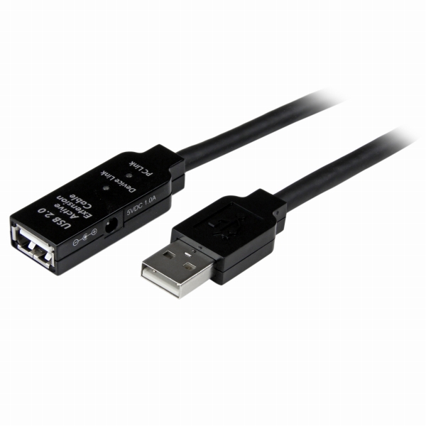 USB2.0アクティブ延長ケーブル25mType-A(オス)-Type-A(メス)USB2.0リピータケーブル