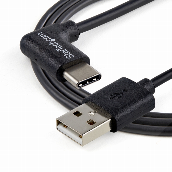 USB-C-USB-A変換ケーブルUSB2.0準拠L型Type-C(オス)-A(オス)1m