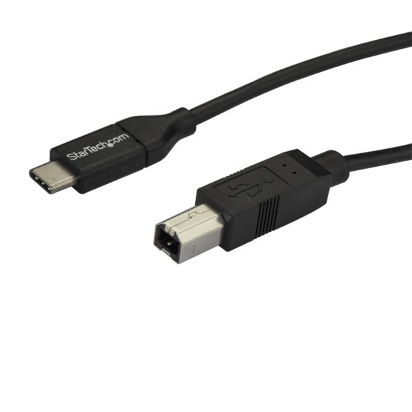 USB-C-USB-Bケーブル2mUSB2.0準拠USBType-C(オス)-USBB(オス)
