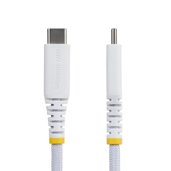 USB-Cケーブル/1m/USB 2.0/Type-C to Type-C/60W 3A/ホワイト/高速充電 データ転送