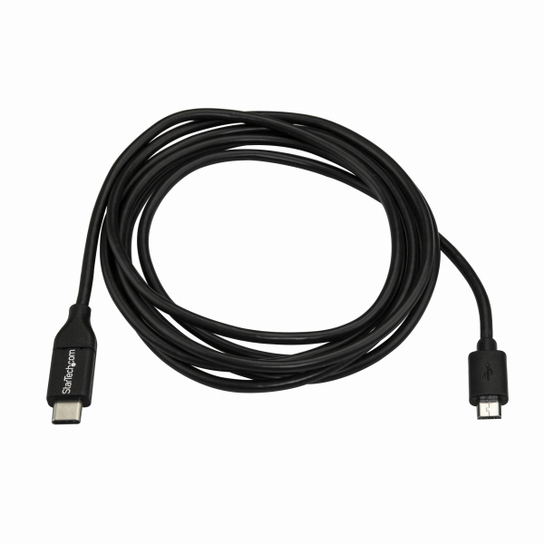 1mUSB2.0ケーブルUSBMicro-Bオス(5ピン)-USBType-Cオス(24ピン)リバーシブルデザインUSB2.0/480Mbps