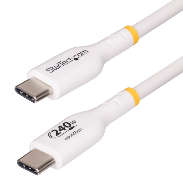 USB-C充電ケーブル/2m/USB 2.0/240W/PD 3.1 EPR/USB-IF/ホワイト/急速 高速充電
