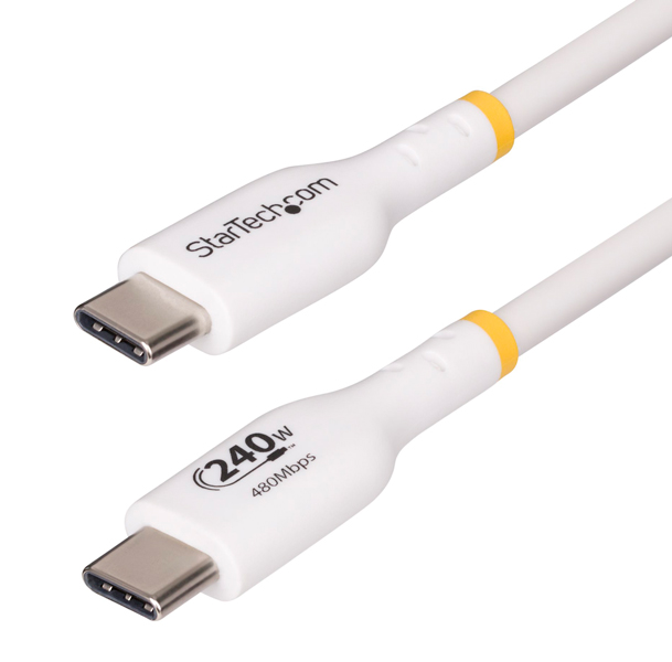 USB-C充電ケーブル/3m/USB 2.0/240W/PD 3.1 EPR/USB-IF/ホワイト/急速 高速充電