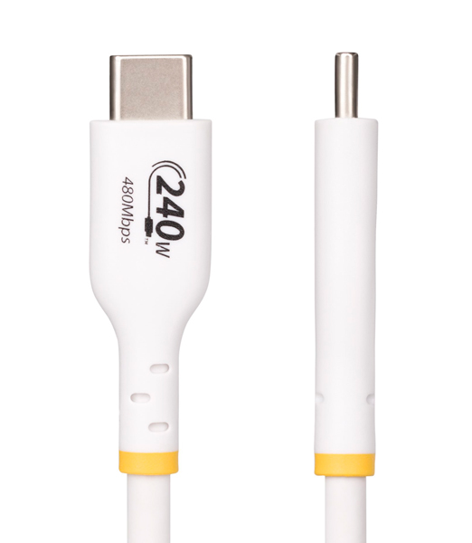 USB-C充電ケーブル/3m/USB 2.0/240W/PD 3.1 EPR/USB-IF/ホワイト/急速 高速充電