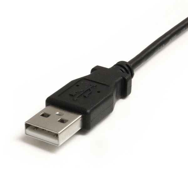 1.8mミニUSB変換ケーブルminiUSB右向きL型ケーブルUSBA端子オス-USBmini-B端子オス