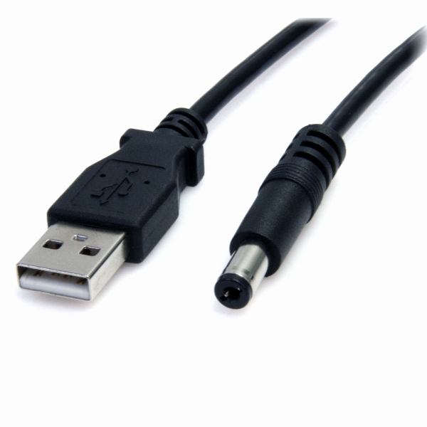 USB-5VDC電源供給ケーブル91cmDCプラグ(外径5.5mm/内径2.1mm)
