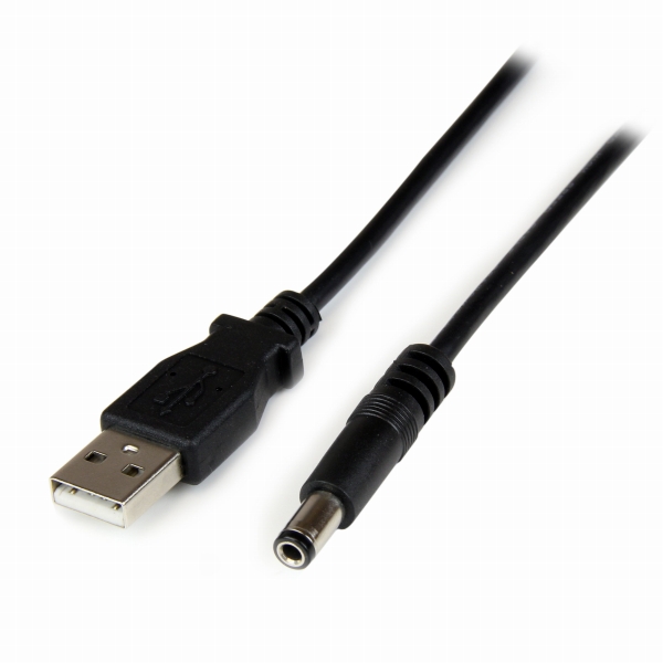 USB-5VDC電源供給ケーブル1mDCプラグ(外形5.5m/内径2.5mm)