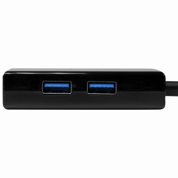 USB3.0-ギガビットイーサネット有線LANアダプタUSBハブ(2ポート)内蔵10/100/1000Mbps対応NICネイティブドライバ対応(Windows、Mac、ChromeOS)