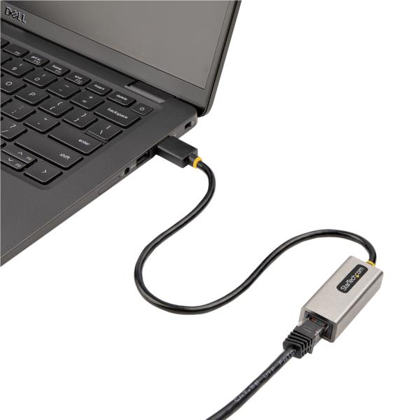 USB有線LANアダプター/USB-A接続/USB3.2Gen1/10/100/1000Mbps/30cm一体型ケーブル/各種OS/スペースグレー/ギガビットイーサネット