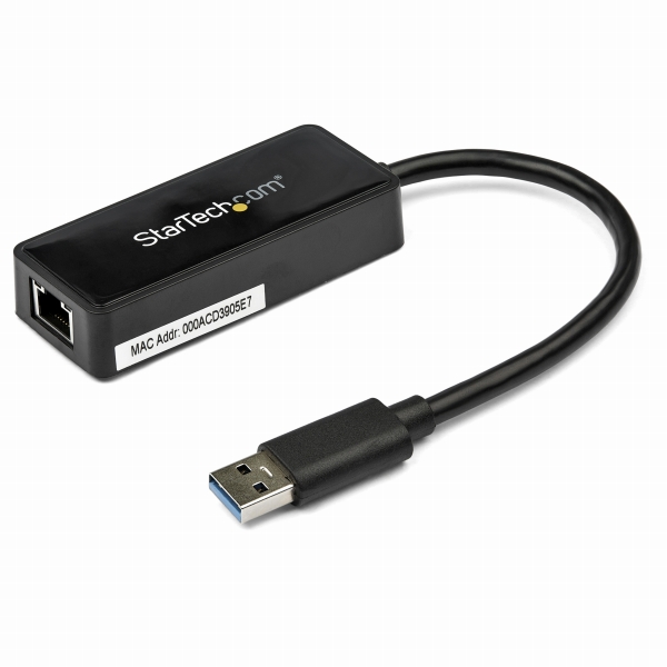 USB3.0-GigabitEthernetLANアダプタブラック(USBポートx1付き)10/100/1000MbpsNICネットワークアダプタUSBSuperSpeed(オス)-RJ45(メス)有線LANアダプタ
