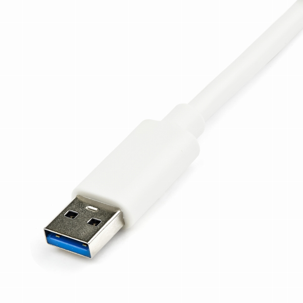 USB3.0-ギガビットイーサネット有線式LANアダプタ(USBポートx1付き)ホワイト10/100/1000MbpsNICネットワークアダプタUSB3.0(オス)-RJ45(メス)
