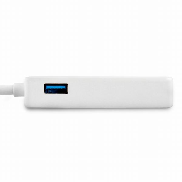 USB3.0-ギガビットイーサネット有線式LANアダプタ(USBポートx1付き)ホワイト10/100/1000MbpsNICネットワークアダプタUSB3.0(オス)-RJ45(メス)
