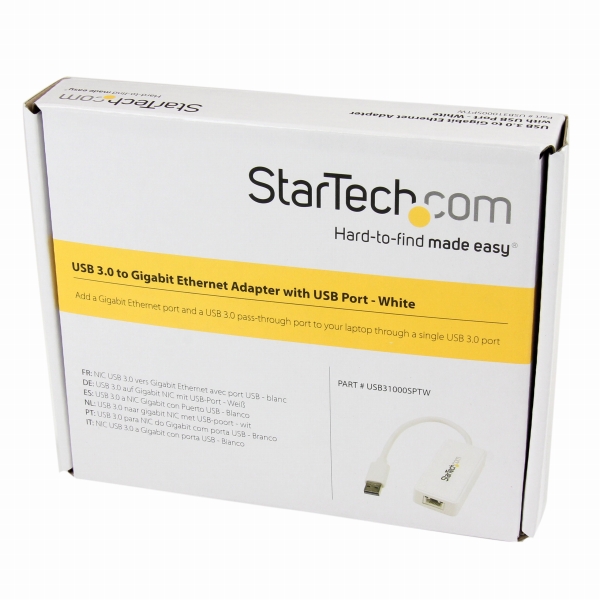 USB3.0-ギガビットイーサネット有線式LANアダプタ(USBポートx1付き)ホワイト10/100/1000MbpsNICネットワークアダプタUSB3.0(オス)-RJ45(メス)
