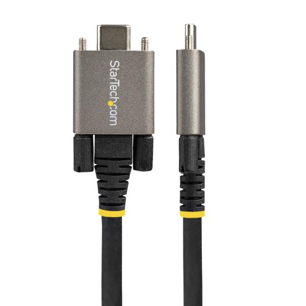 1mサイドロック付きUSB-Cケーブル10Gbps/USB3.1TypeCケーブル/100W(5A)PowerDelivery&DPAltモード/デュアルスクリューロック/USB-Cコード/充電・同期