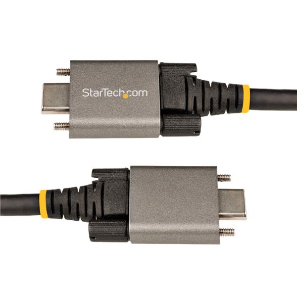 1mサイドロック付きUSB-Cケーブル10Gbps/USB3.1TypeCケーブル/100W(5A)PowerDelivery&DPAltモード/デュアルスクリューロック/USB-Cコード/充電・同期