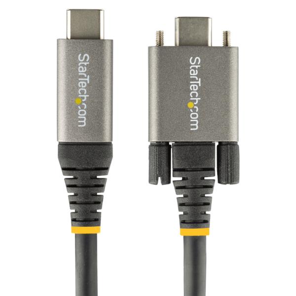 1mサイドロック付きUSB-Cケーブル10Gbps/USB3.1TypeCケーブル/100W(5A)PowerDelivery&DPAltモード/デュアルスクリューロック/USB-Cコード/充電・同期