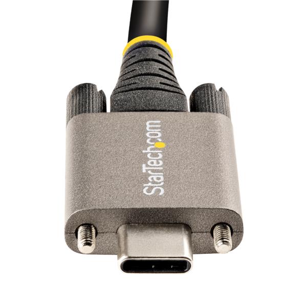 50cmサイドロック付きUSB-Cケーブル10Gbps/USB3.1TypeCケーブル/100W(5A)PowerDelivery&DPAltモード/デュアルスクリューロック/USB-Cコード/充電・同期