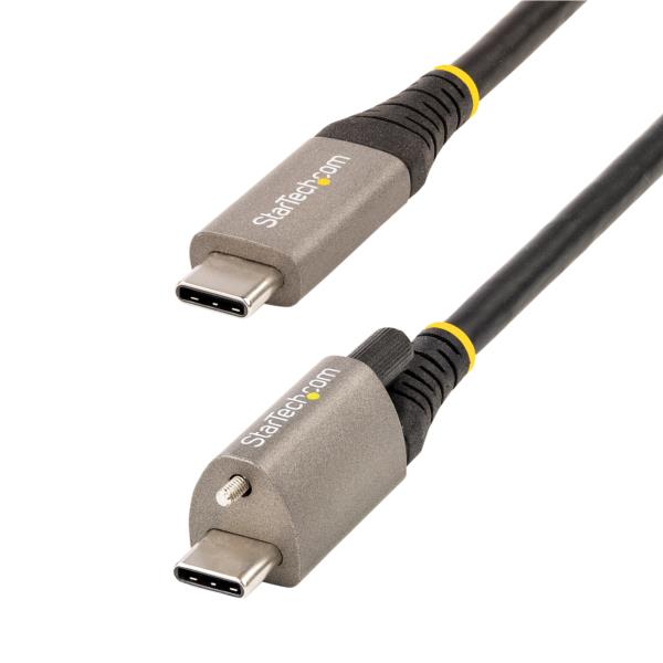 50cmトップロック付きUSB-Cケーブル10Gbps/USB3.1TypeCケーブル/100W(5A)PowerDelivery&DPAltモード/シングルスクリューロック/USB-Cコード/充電・同期