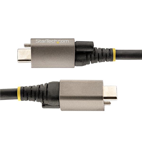 50cmトップロック付きUSB-Cケーブル10Gbps/USB3.1TypeCケーブル/100W(5A)PowerDelivery&DPAltモード/シングルスクリューロック/USB-Cコード/充電・同期