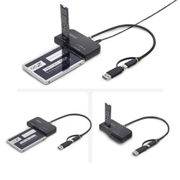 M.2 NVMe および 2.5/3.5インチ SATAアダプター/USB-C USB-A接続/B+M M-Key対応