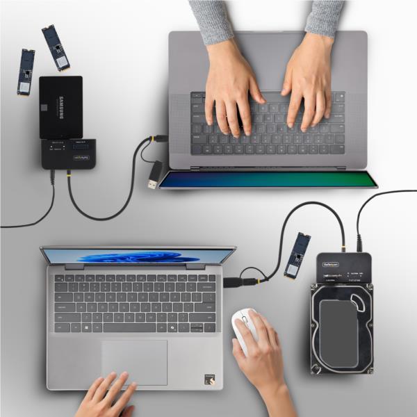 M.2 NVMe および 2.5/3.5インチ SATAアダプター/USB-C USB-A接続/B+M M-Key対応