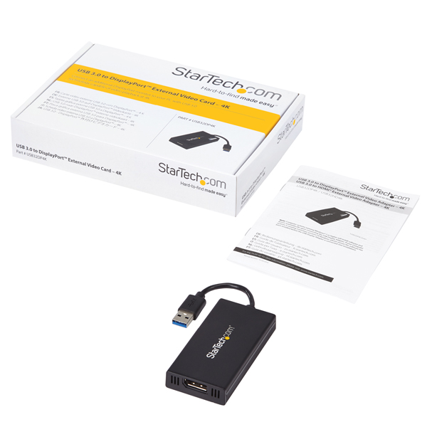 USB3.0接続4K対応DisplayPort外付けグラフィックアダプタDisplayLink認定UltraHD対応1xUSB3.0タイプA（オス）-1xディスプレイポート（メス）