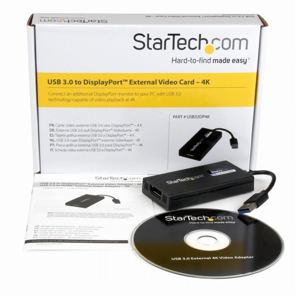 USB3.0接続4K対応DisplayPort外付けグラフィックアダプタDisplayLink認定UltraHD対応1xUSB3.0タイプA（オス）-1xディスプレイポート（メス）