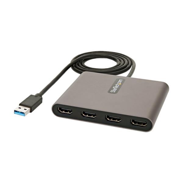 USB3.0接続クアッドHDMIディスプレイ変換アダプタ/USB-HDMI4出力コンバータ/1080p60Hz/USBType-A接続/HDMI増設アダプタ/Windowsのみ対応