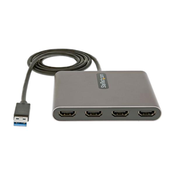 USB3.0接続クアッドHDMIディスプレイ変換アダプタ/USB-HDMI4出力コンバータ/1080p60Hz/USBType-A接続/HDMI増設アダプタ/Windowsのみ対応