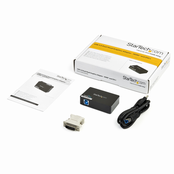 USB3.0-HDMI&DVIマルチディスプレイ変換アダプタ外付けディスプレイ増設アダプタUSB3.0A(オス)-DVI-I29ピン(メス)&HDMI(メス)2048x1152