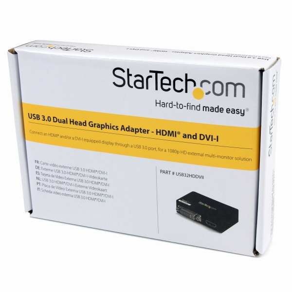 USB3.0-HDMI&DVIマルチディスプレイ変換アダプタ外付けディスプレイ増設アダプタUSB3.0A(オス)-DVI-I29ピン(メス)&HDMI(メス)2048x1152