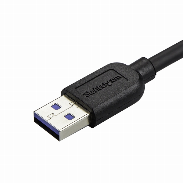 MicroUSB3.0スリムケーブル0.5mL型右向きマイクロUSBケーブルUSB3.0(オス)-MicroB(オス)USB3.1Gen15Gbps