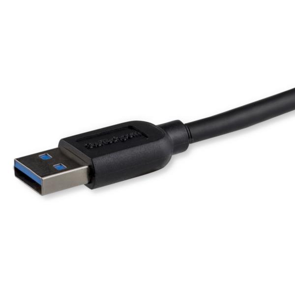 USB3.0Micro-Bスリムケーブル50cmType-A(オス)-マイクロB(オス)