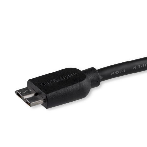 USB3.0Micro-Bスリムケーブル50cmType-A(オス)-マイクロB(オス)