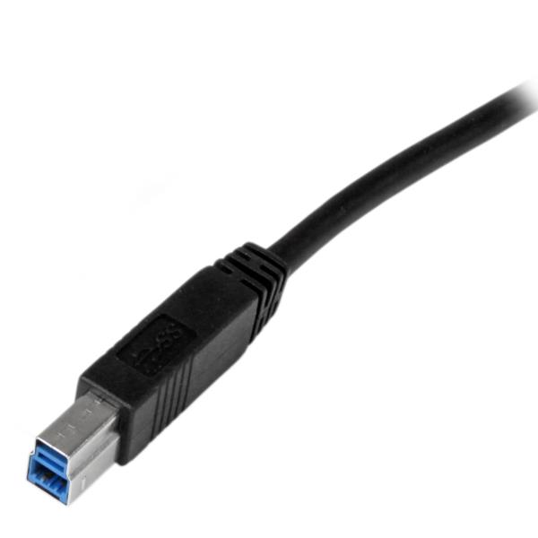 USBケーブル/USB3.0(5Gbps)/1m/Type-A-Type-B/オス-オス/USBIF認証/SuperSpeedUSB3.2Gen1規格準拠/ブラック/USBタイプB変換コードアダプターケーブル