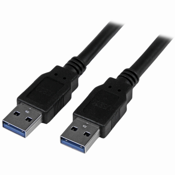 USB3.0ケーブルA(オス)-A(オス)3mブラックUSB3.1Gen1(5Gbps)