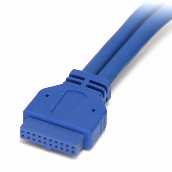 2ポートUSB3.0パネルマウント型ケーブル2xUSBAメス-1xIDC20ピンメス(マザーボードピンヘッダーと接続)