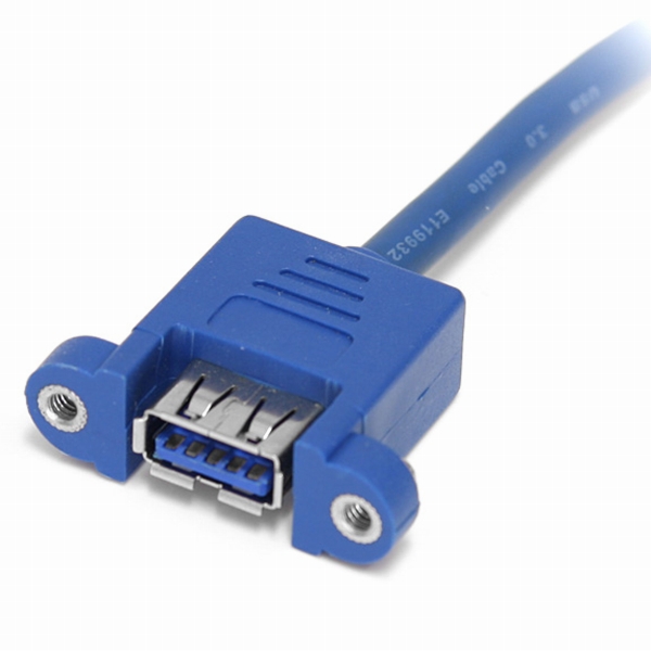 2ポートUSB3.0パネルマウント型ケーブル2xUSBAメス-1xIDC20ピンメス(マザーボードピンヘッダーと接続)