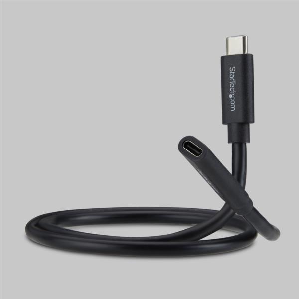 USB4延長ケーブル/60cm/オス-メス/240W PD/EPR/8K 60Hz/DP 2.1/TB4互換 ブラック