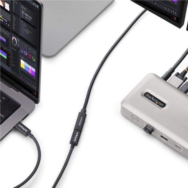 USB4延長ケーブル/60cm/オス-メス/240W PD/EPR/8K 60Hz/DP 2.1/TB4互換 ブラック