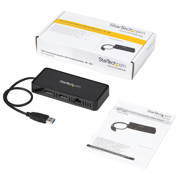 USB3.0接続ミニドッキングステーションMac/Windows対応デュアルDisplayPortモニタ対応4K/60Hzギガビットイーサネットポート