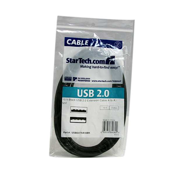 3mブラックUSB2.0延長ケーブルUSBAオス-USBAメス