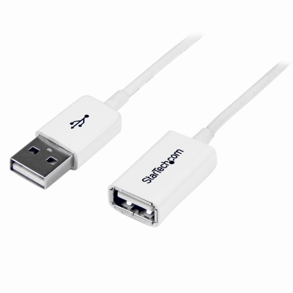 3mホワイトUSB2.0延長ケーブルUSBAオス-USBAメス