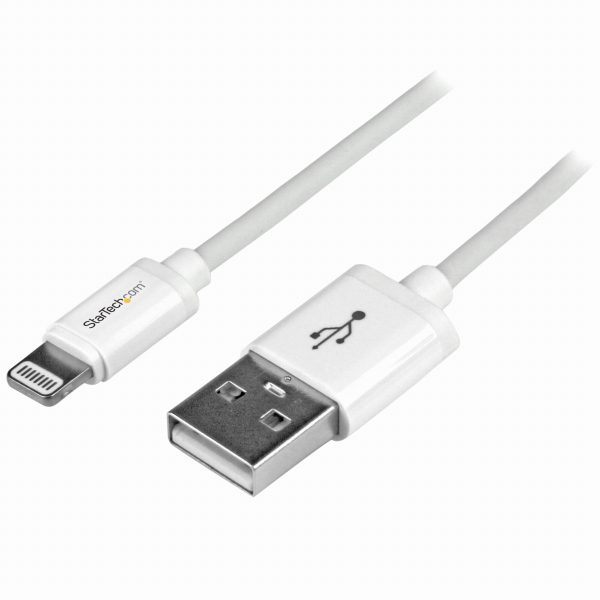 1miPhone/iPod/iPad対応AppleLightning-USBケーブルホワイトAppleMFi認証取得ライトニング8ピン(オス)-USBA(オス)充電&同期用ケーブル