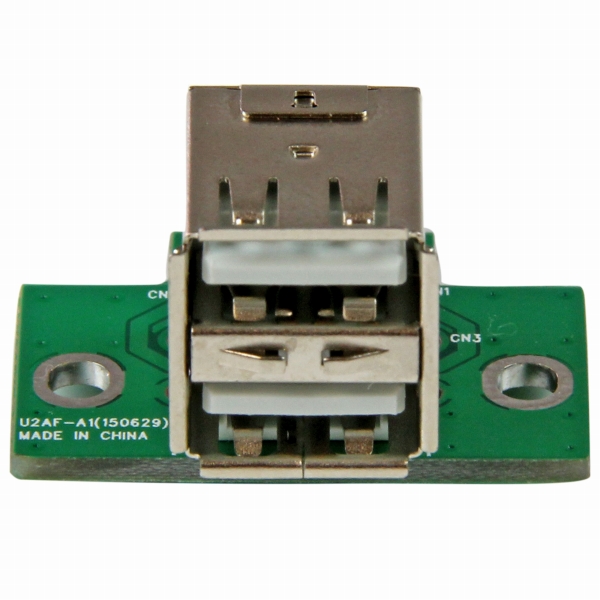 マザーボードピンヘッダー接続USB2ポート増設変換アダプタ2xUSBA/メス-IDC(10ピン)/メス