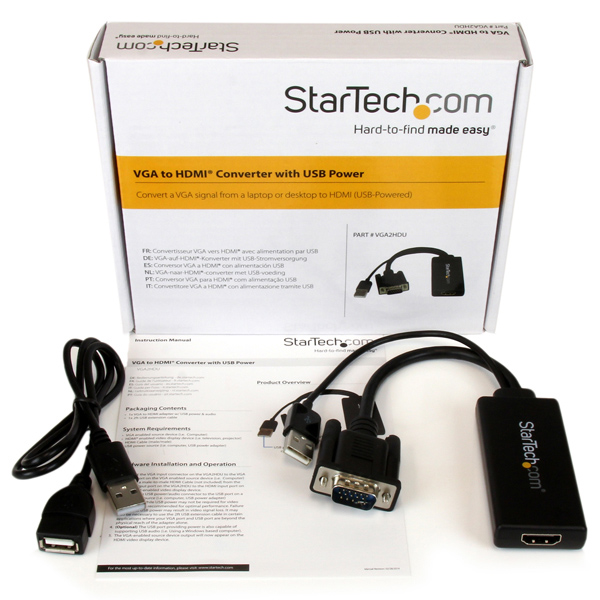 VGA-HDMI変換アダプタ(USBオーディオ&バスパワー対応)ポータブルアナログRGB(VGA)-HDMIアップスケールコンバーターD-Sub15ピン(HD15)アナログ信号をHDMIに変換