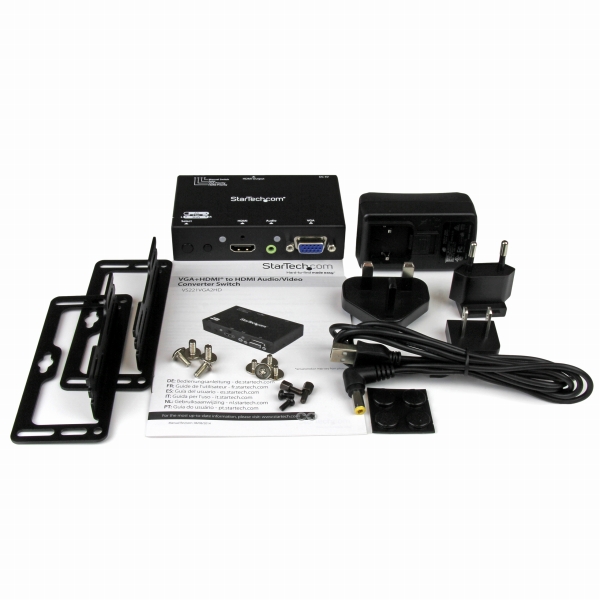 2入力(HDMI/VGA)1出力(HDMI)対応ビデオディスプレイ切替器スイッチャー自動&優先切替機能搭載1080p7.1chサラウンド/2chステレオ音声出力対応