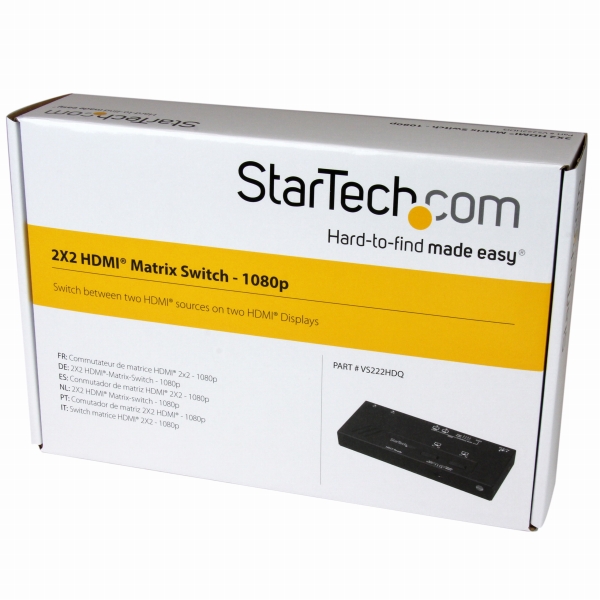 2入力2出力HDMIマトリックススイッチャー切替分配器2x2HDMIビデオセレクタースプリッター1080p自動/優先切替機能付き